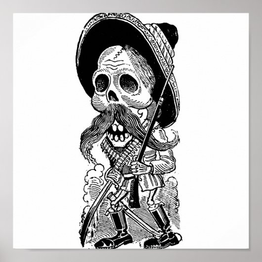 Zapatista Calavera. c. Anfang des 19. Jahrhunderts Poster (Vorne)