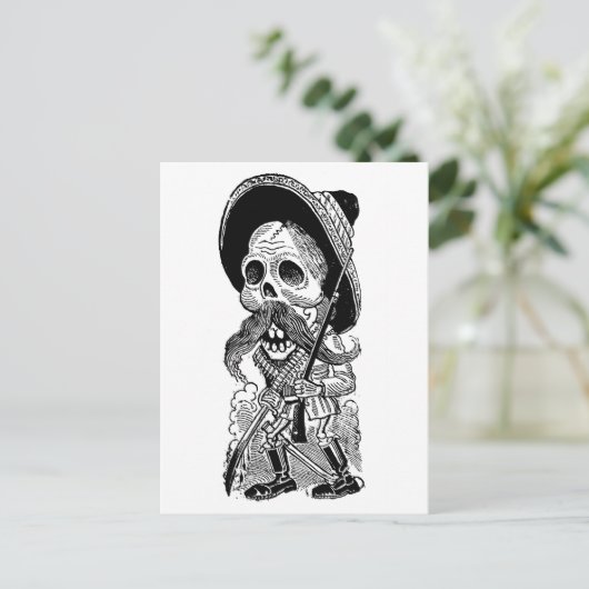 Zapatista Calavera. c. Anfang des 19. Jahrhunderts Postkarte (Stehend Vorderseite)