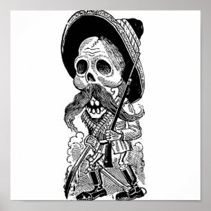 Zapatista Calavera. c. frühes 1900's. Mexiko Poster