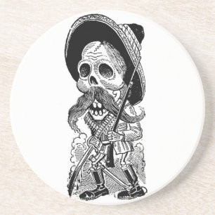 Zapatista Calavera. c. frühes 1900's. Mexiko Untersetzer