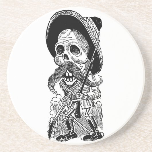 Zapatista Calavera. c. frühes 1900's. Mexiko Untersetzer (Vorne)