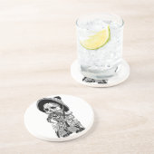 Zapatista Calavera. c. frühes 1900's. Mexiko Untersetzer (Seite)