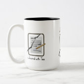 Zapfen mit der Tee-Tasse Zweifarbige Tasse (Links)