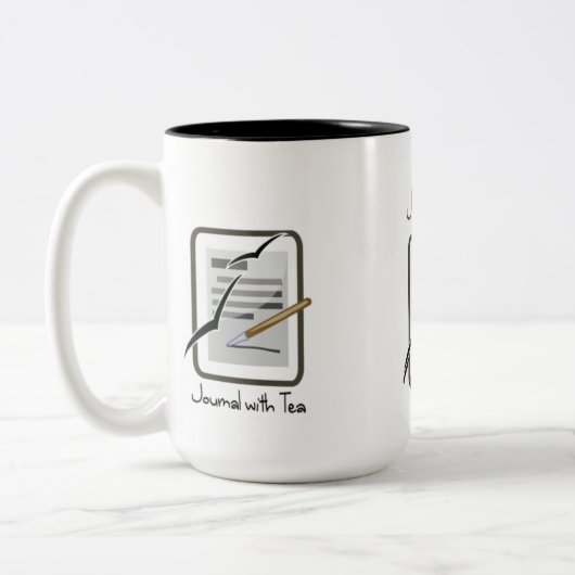 Zapfen mit der Tee-Tasse Zweifarbige Tasse (Links)