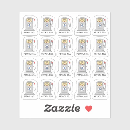 Zapfsäule Benzin Bill Tracker Erinnerung Planer Aufkleber (Blatt)