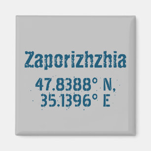 Zaporizhzhia Latitude & Longitude beunruhigt Magnet