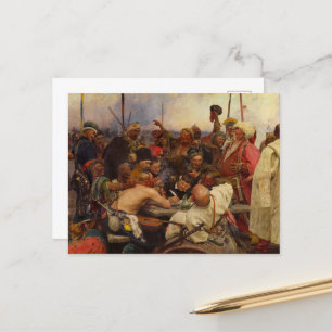 Zaporozhian Cossacks Schreiben an den Sultan Postkarte