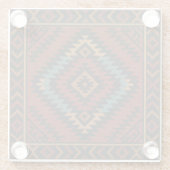 Zapotec Folk Art Geometric Diamond Glass Untersetz Glasuntersetzer (Rückseite)