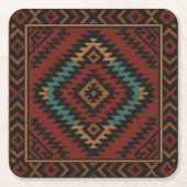 Zapotec Folk Art Geometric Diamond Paper Untersetz Rechteckiger Pappuntersetzer (Vorderseite)