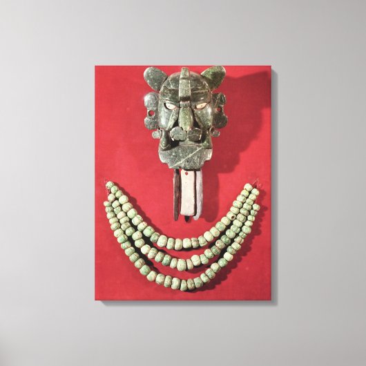 Zapotec pectoral, die Maskenform, die die Leinwanddruck (Vorderseite)