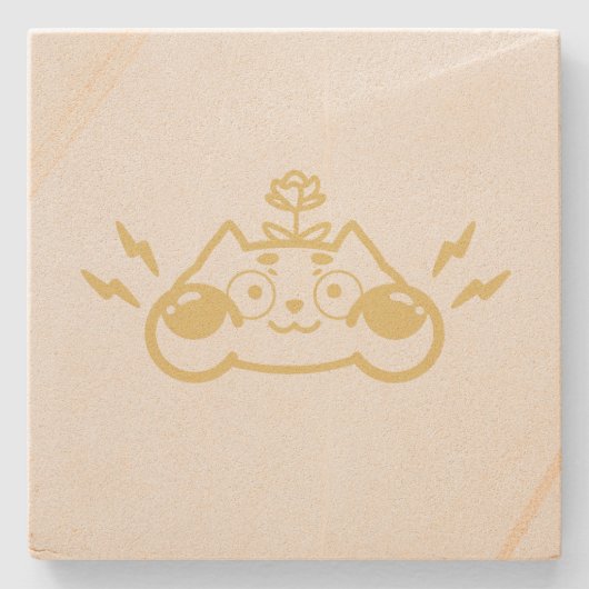 Zappy Chip the Cute Chipmunk Steinuntersetzer (Vorderseite)