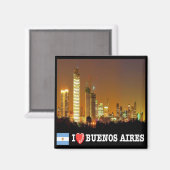 zAR039 BUENOS AIRES I Liebe, By Night, Kühlschrank Magnet (Vorderseite/Rückseite)