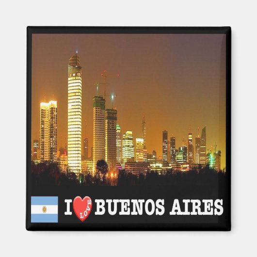 zAR039 BUENOS AIRES I Liebe, By Night, Kühlschrank Magnet (Vorne)