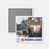 zAR040 BUENOS AIRES I Liebe, Mosaik, Kühlschrank Magnet (Vorderseite/Rückseite)