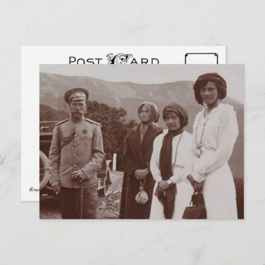 Zar Nicolas von Russland & Töchter, OTMA Romanov Postkarte (Vorne/Hinten)