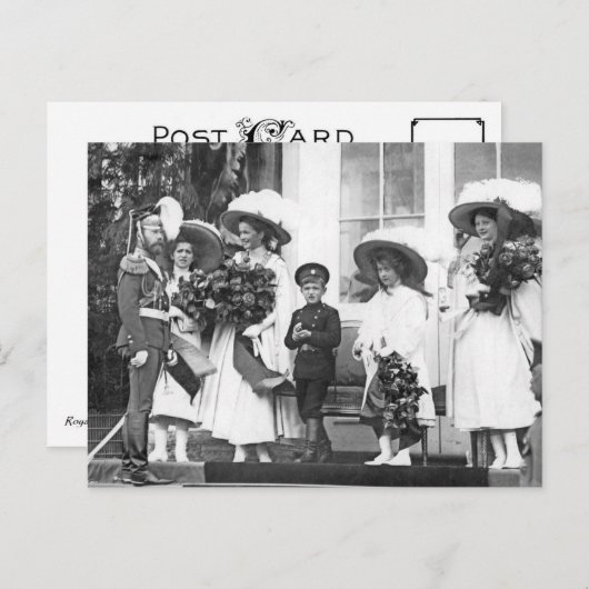Zar Russland mit seinen Kindern Postcard Postkarte (Vorne/Hinten)
