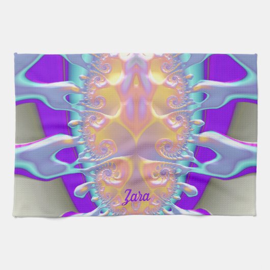 ZARA ~3D Paint Spill ~ Fraktal Design ~ Geschirrtuch (Horizontal)