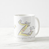 Zara dekorative Z Monogramm-Tasse Namensbedeutung Kaffeetasse (VorderseiteRechts)