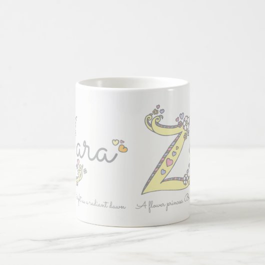 Zara dekorative Z Monogramm-Tasse Namensbedeutung Kaffeetasse (Mittel)