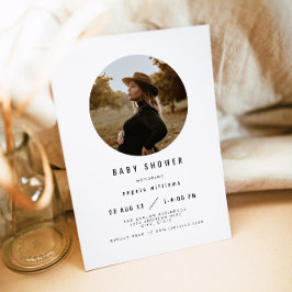 Zara - Einfache moderne Minimalistische Foto Babyd Einladung