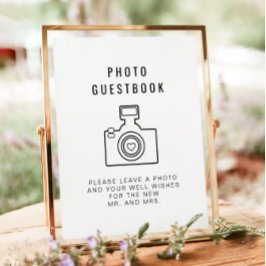 ZARA Minimalistisch Modern Foto Gästebuchunterschr Poster