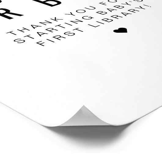 ZARA Moderne Minimalistische Bücher für Babysignat Poster (Ecke)