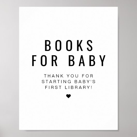 ZARA Moderne Minimalistische Bücher für Babysignat Poster (Vorne)