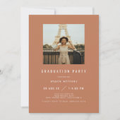 ZARA Moderner Abschluss Einladung Burnt Orange (Vorderseite)