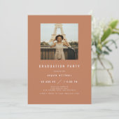 ZARA Moderner Abschluss Einladung Burnt Orange (Stehend Vorderseite)