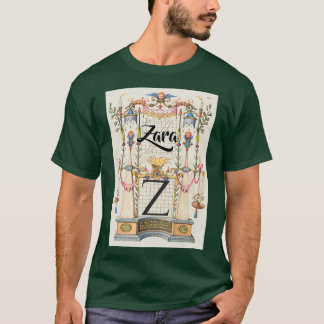 Zara Vintager und moderner Kalligrafie-Kleingarten T-Shirt