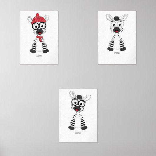 Zara,Zeke , Zeggy,Cute Friends Bilderwand Sets (Vorderseite)