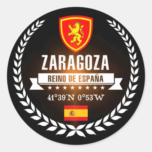 Zaragoza Runder Aufkleber (Vorderseite)