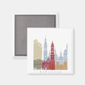 Zaragoza-Skyline-Plakat Magnet (Vorderseite/Rückseite)