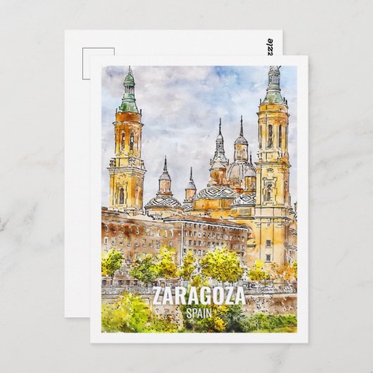 Zaragoza Spanien Fantastischer Ausflugsort Wasserp Postkarte (Vorne/Hinten)