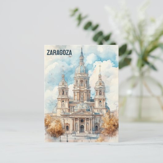 Zaragoza Spanien Postkarte (Stehend Vorderseite)