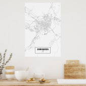 Zaragoza, Spanien (schwarz auf weiß) Poster (Küche)