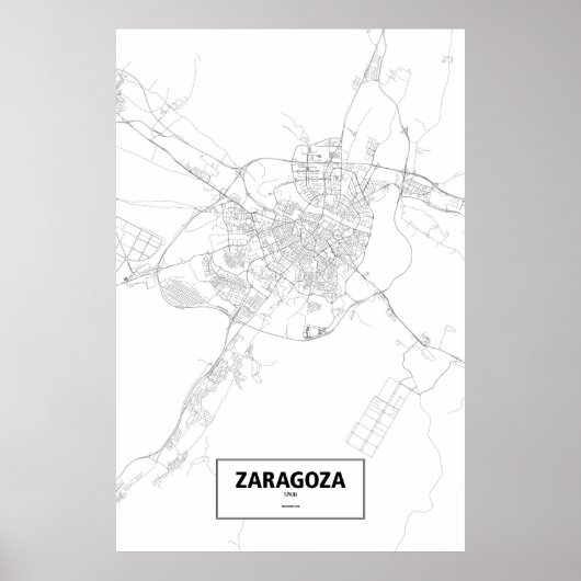 Zaragoza, Spanien (schwarz auf weiß) Poster (Vorne)