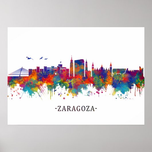 Zaragoza Spanien Skyline Poster (Vorne)