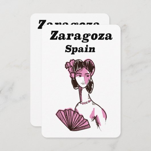 Zaragoza Spanien Vintage Reiseplakat (Vorne/Hinten)