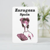 Zaragoza Spanien Vintage Reiseplakat (Stehend Vorderseite)