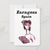 Zaragoza Spanien Vintage Reiseplakat (Rückseite)