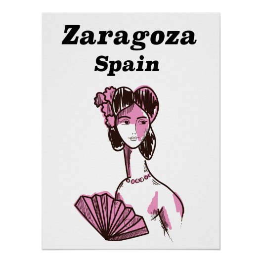 Zaragoza Spanien Vintage Reiseplakat Poster (Vorderseite)