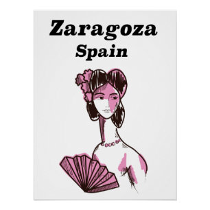 Zaragoza Spanien Vintage-Reiseposter Poster