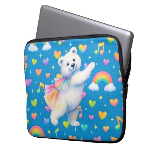 Zarah Dancing Polar Bear Notebook Laptopschutzhülle (Vorderseite Links)