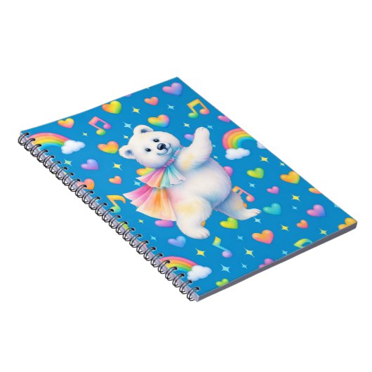 Zarah Dancing Polar Bear Notebook  Notizblock (Rechte Seite)