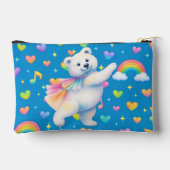 Zarah Dancing Polar Bear Zipper Pouch – Rainbows Zubehörtasche (Rückseite)