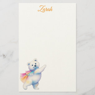 Zarah der tanzende Eisbär   Personalisiert Briefpapier