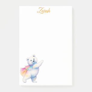 Zarah der tanzende Eisbär   Personalisiert Post-it Klebezettel