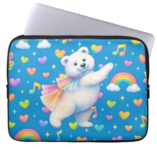 Zarah tanzender Eisbär Notizbuch Laptopschutzhülle (Vorderseite)