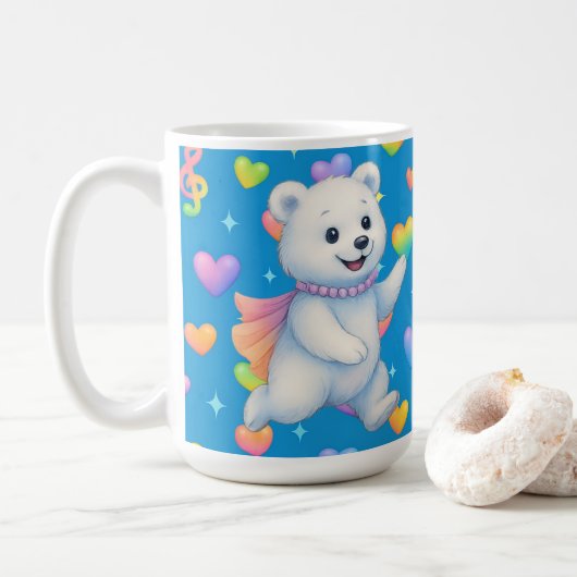Zarah the Dancing Polar Bear Custom Party Cups Kaffeetasse (Mit Donut)